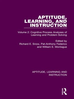 cover image of Aptitude, Learning, and Instruction, Volume 2